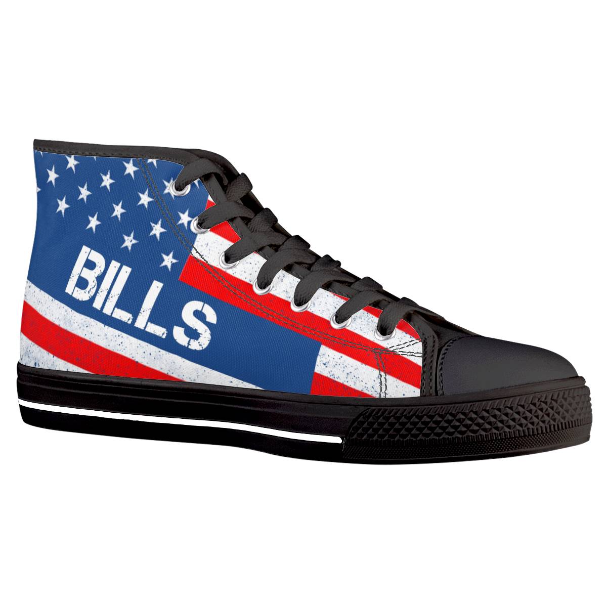 Men's Buffalo Bills High Top Canvas Sneakers 004
